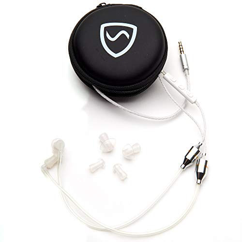 SYB Air Tube Stereo Anti-Radiation Headset, EMF Protection (White, Over-The-Ear)