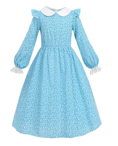 Disfraz Girl Pioneer vestido colonial floral para niña miniatura 2