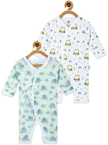 Image of The Mom Store Baby Romper Jabla Style Combo For Boys And Girls | Cotton | Soft Infant Bodysuit | Trendy Stylish Sleepwear For Newborn Baby | Printed | Unisex Comfortable Everyday Baby Wear