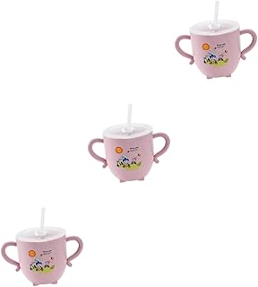 3 Pçs Copo De Água Infantil Copos De Plástico Para Crianças Copo Com Canudinho Copo De Palha Pesado Copo De Plástico Para Crianças Copos De Palha Para Crianças Recipiente De Água