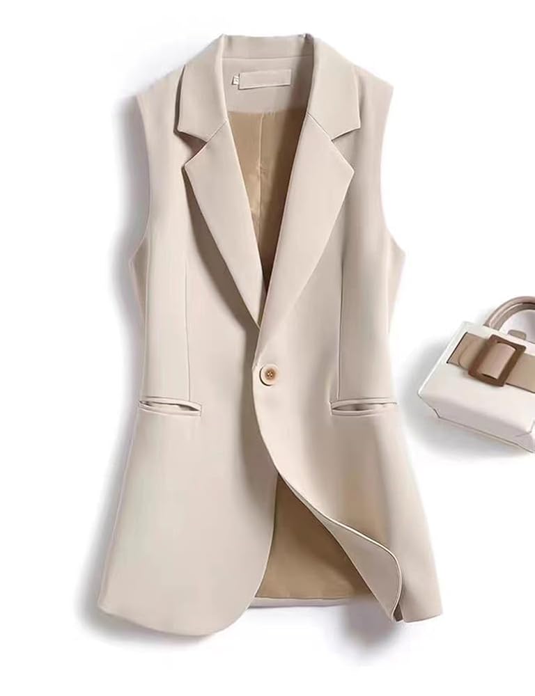 IDEALSANXUN Long Vest for Women Sleeveless Blazer Dressy