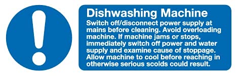 Dishwashing Machine signPVC Waterproof Metallic Matte Finishing Safety Signature Board with Strong Double Sided Tape for Walls Removable