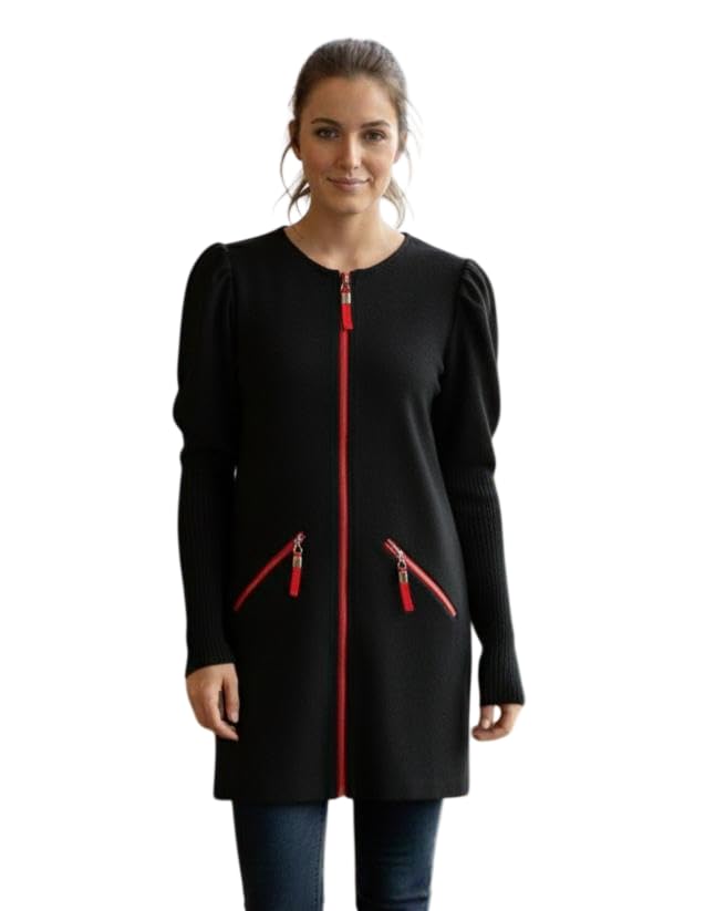 Women Sweater for Winter Long Length Warm Stretch Relaxed Fit Sweaters for Women Winter Casual Wear Black-image-24