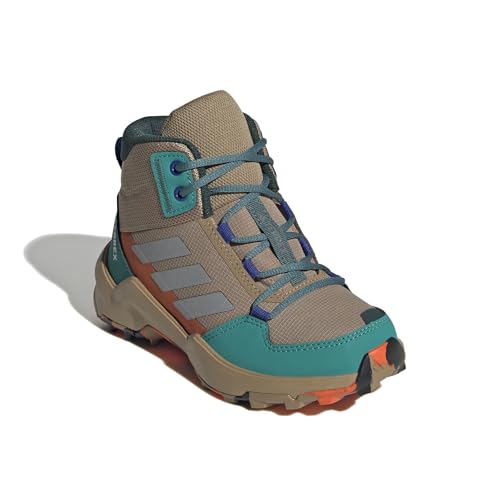 adidas Unisex Kinder Terrex AX4R MID Hiking Shoes Schuhe zum Wandern, Cardboard/Matte Silver/Pure Teal
