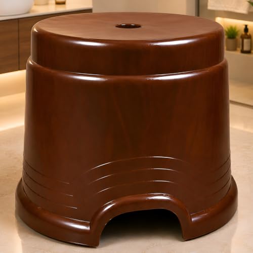 Image of PulGos 10 inches Anti- Slip Plastic Sitting Stool for Kitchen & Bathroom Lightweight Anti-Skid Bathroom Stools | Comfortable for Indoor and Outdoor use |Patla Chair for Garden and Home Use