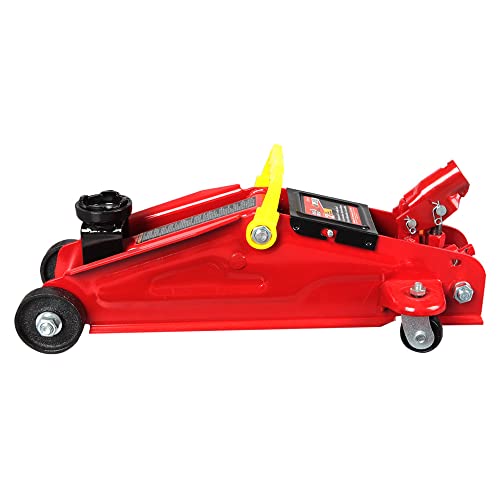 Image of Big RED TAM82012 Torin Hydraulic Trolley Service /Floor Jack with Blow Mold Carrying Storage Case, 2 Ton (4,000 lb) Capacity, Red