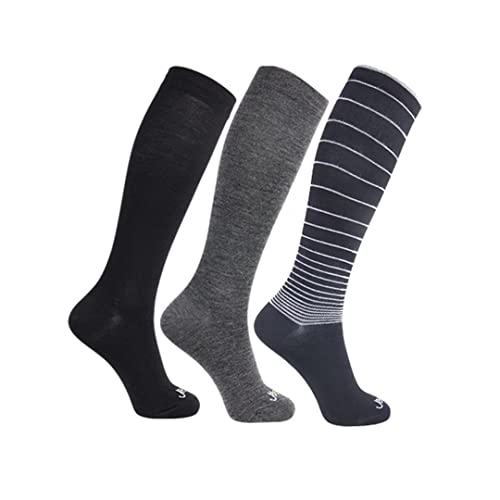 ja vie JAVIE Merino Wool Compression Socks for Women & Men Comfy Warm Knee High Stockings Lightweight (15-20mmHg)