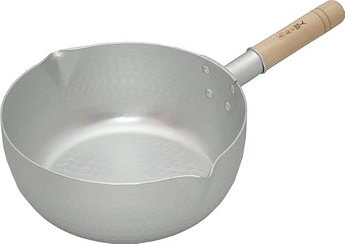 Olla plana de nieve para fuego de gas, 9.4 pulgadas (9.4 in), 1.3 galones (3.8 L), fabricada en Japón, ligera, sopa de miso a fuego lento, artesanos