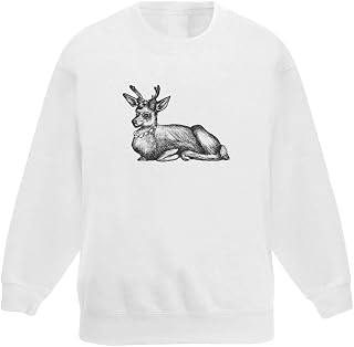 Azeeda 'Pretty Deer' Kid's Sweatshirt/Jumper (7-8 Years) (KW00011769)
