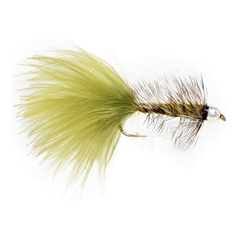 Olive Bead Head Flash Bugger Woolly Bugger Streamer Trout Fly Fishing Flies | 8 Flies | Rainbox Trout Pike Flies | Size 6 & 8 & 10 & 12 Cover