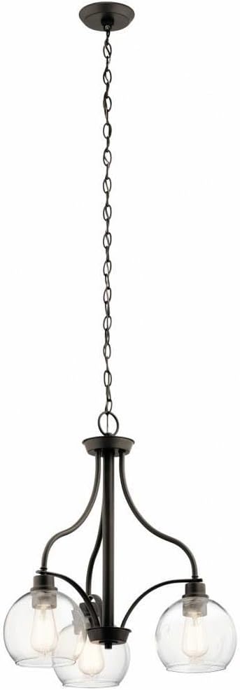 Kichler 44063OZ Transitional Three Light Chandelier from Harmony Collection in Bronze/Dark Finish