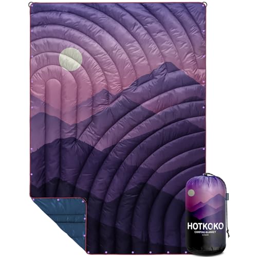 hotkoko Puffy Camping Blanket Large Camp Blanket Outdoor Camping Quilt