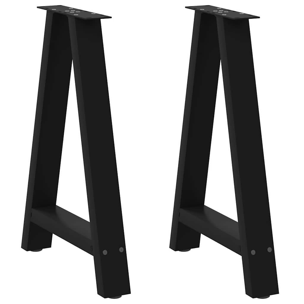 Patas de mesa de comedor en forma de A, 2 unidades, acero con recubrimiento en polvo, 50 x 72 – 73 cm, altura regulable, con protectores de suelo antideslizantes, para manualidades, mesa de