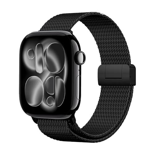Titanio Correa Compatible con Apple Watch Ultra 3 49mm 46mm 45mm 44mm 42mm Avanzado Titanio Milanese Ajustable Reemplazar Correa para iWatch Ultra 2/SE3/SE2/SE Series 11 10 9 8 7 6 5 4 3 2 1