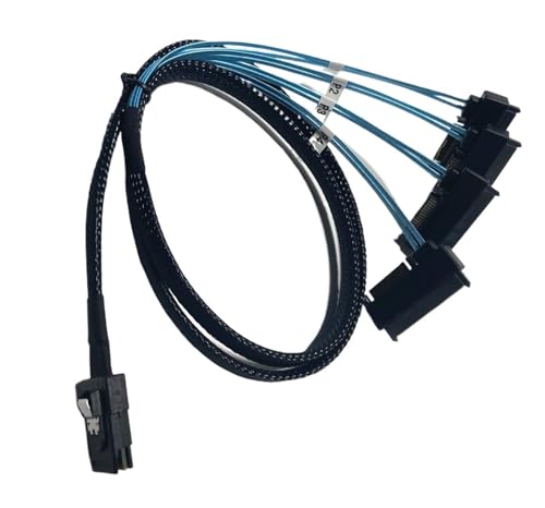 Cable S/AS 36P SFF-8087 a 4 SFF-8482 con cable de energía SATA 1 m miniatura 2