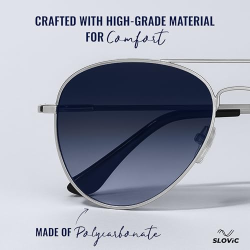 Image of SLOVIC Sunglasses for Men Stylist | UV Protection Goggles for Man | Lightweight & Durable Polycarbonate Material | Unisex Gift for Man & Women | Mens Fashion Sunglasses