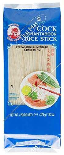 Fideos de arroz de gallos, 1 mm, 1ª calidad, (paquete de 375 g)