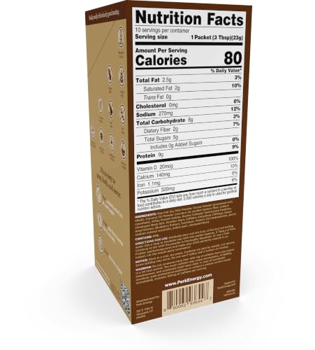 Image of Perk Energy Drink Mix (Dutch Hot Cocoa) 10 Stick Packs, Gluten-Free | Caffeinated Healthy Coffee Alternative with Protein, 100mg of Caffeine, Soy-Free, Peanut-Free