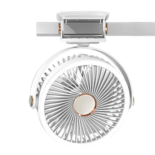 Ventilador de clip pequeño e inalámbrico con batería recargable y luz integrada 8