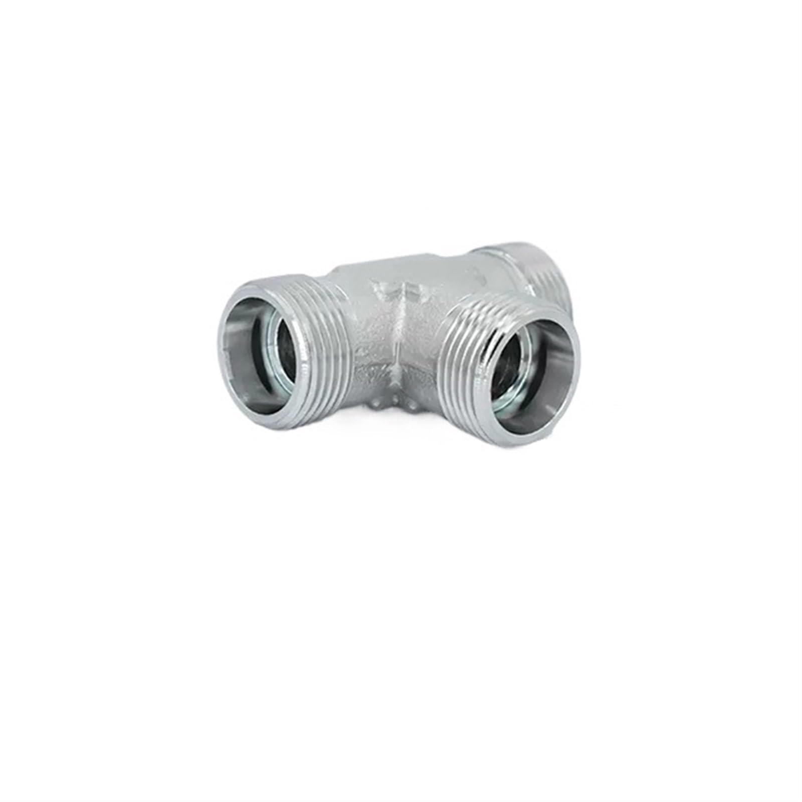Conector en T de 3 vías Conector en T de Tubo Aceite con Casquillo Acero al Carbono, unión transición hidráulica Alta presión, Rosca Externa métrica(AC52)