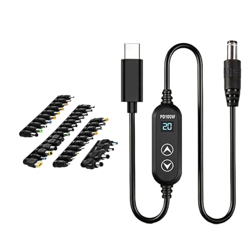 Câble d'alimentation Type C vers DC de précision avec adaptateurs robustes multi-tension - 6
