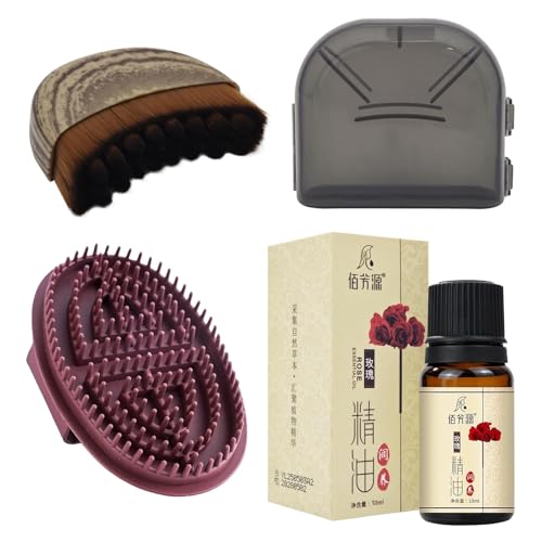 Lymphatische Gesichtsbürste und Meridian Massagebürste,mit 10ml Ätherische Öle,Professional Meridian Massagebürste,Für Gesicht,Kinn, Hals,Waist,Abdomen,Head,Leg