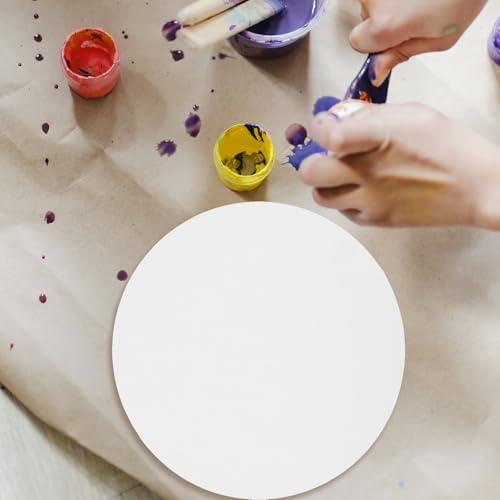 5 lienzos redondos de algodón de 25 cm para pintura acrílica y óleo 6