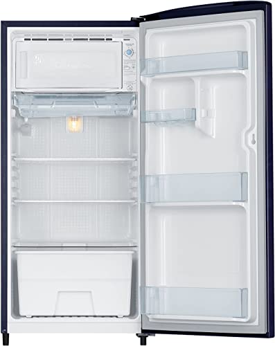 Image of Samsung 183 L, 2 Star, Digital Inverter, Direct-Cool Single Door Refrigerator (RR20C20C26U /NL, Mystic Overlay Blue)