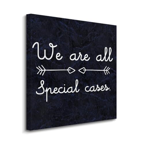 Lienzo decorativo Yelolyio de 20 x 20 pulgadas con cita We Are All Special Cases