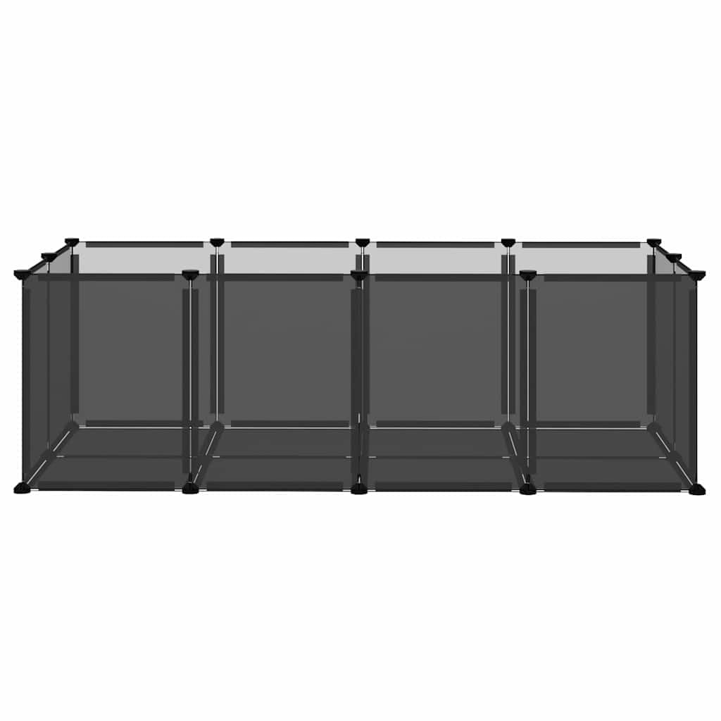 Jaula negra para animales pequeños, 144 x 74 x 46,5 cm, de polipropileno y acero, para casa de roedores con bandeja de suelo, interior o exterior para conejera y hámster