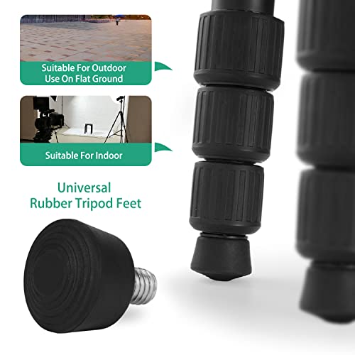 Rigych 3 Sets Of 3/8-16 Thread Rubber Tripod Feet Universal Anti-Slip & Stainless Steel Tripod Spike Feet, Tripod Feet Replacement Parts #TOP2