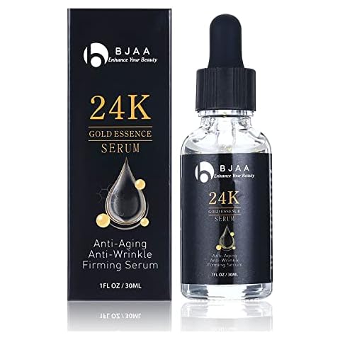 BJAA 24K Gold Essence Serum - Pampering Anti-Aging Moisturizer for an Ever-Youthful & Glowing Skin - Whitening Essence Face Skin Care Organic Serum Will Plump, Hydrate & Brighten Skin (30ml) Cover