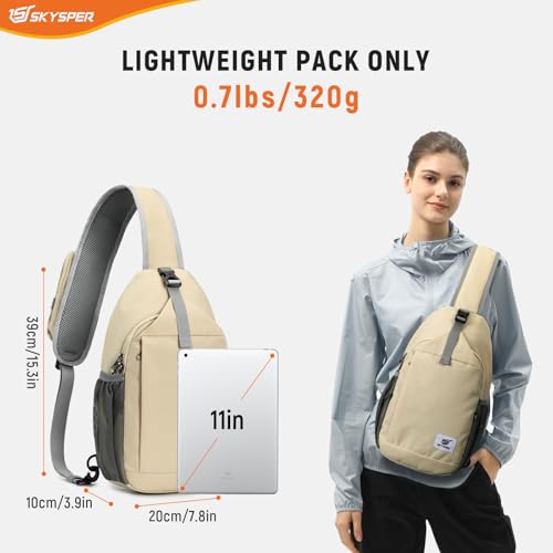 Image of SKYSPER Sling Bag RFID Cross Body Bag Recycled Crossbody Backpack Travel Daypack