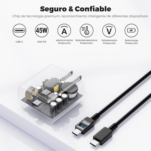45W Fast Charger for Samsung Galaxy S24 Ultra, S24, S24 Plus, S23, S23 Ultra, S23 Plus, S22, S22 Ultra, S22 Plus, Note 10, 20, S20, USB C Super Charger Android Charging Type C Cord - Thumbnail 5