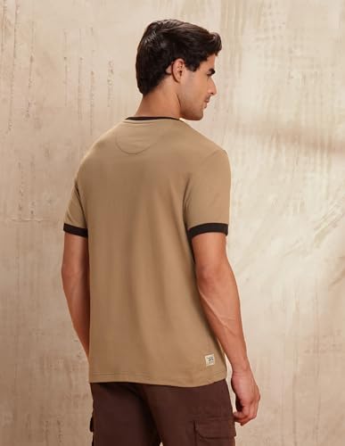 Image of U.S. Polo Assn. Denim Co. Brown Cotton Printed Regular Fit Men's T-Shirt