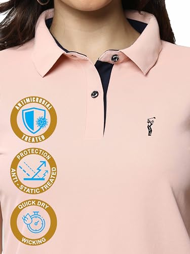 Image of STELLERS Women's Premium Polo T-Shirt, Regular Fit | Odour Resistant | Wrinkle Free | Quick Dry | Stretchable | Lightweight | Breathable | Sustainable | Anti-Static | Feather Touch Feel