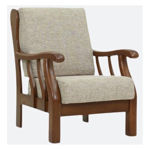 Image of Royaloak Penang Malaysian Wooden Sofa 1 Seater | Solid Wood Sofa | Washable & Removable Cushion Covers | Durable & Long Lasting | Super Soft Cushions | Sleek Design | Malaysian Collection | Modern