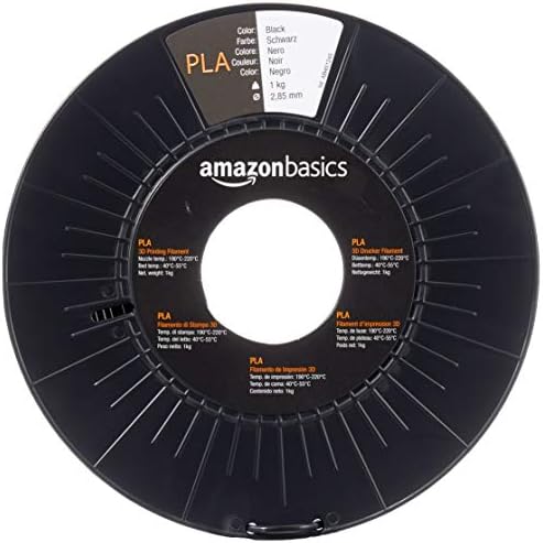 Amazon Basics PLA 3D Printer Filament, 2.85mm, Black, 1 kg Spool