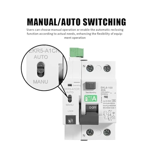 Disjoncteur à réenclenchement automatique 2P 63A 30mA EKR5
