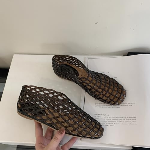 Jelly Mesh Ballet Flats for Women Clear Hollow Jelly Shoes Sandals Round Toe Non-Slip Beach Ballerina Jellies Flats Shoes2