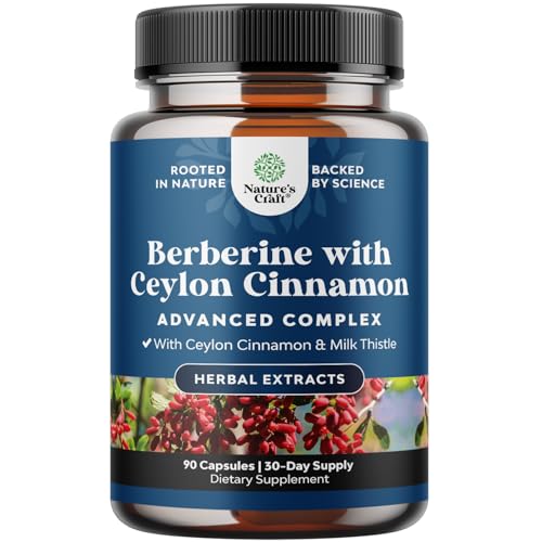 Balancing Berberine Plus 1200mg Per Serving Complex - Antioxidant Berberine with Ceylon Cinnamon Capsules Plus Silymarin Milk Thistle Extract - Active PK for Heart Health Support 90 Capsules