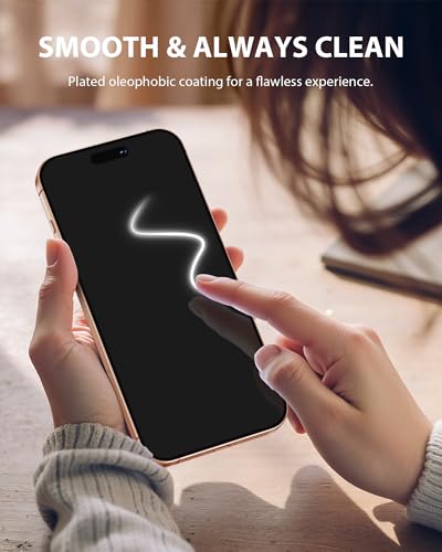 Image of PDDKISS 2 Pack Privacy Screen Protector for iPhone 17 Tempered Glass 6.3 Inch + 2 Pack Lens Protector Anti-Spy Anti-Glare HD Easy Installation