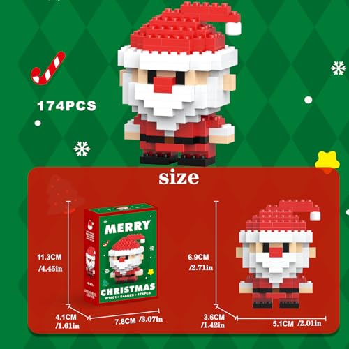 Image of Christmas Santa Claus Building Micro Blocks Set Compatible with Lego Christmas Advent Calendar 2026 Stacking New Toys Holiday Present Box New Year Xmas Gifts for Kids and Adults (Santa Claus)