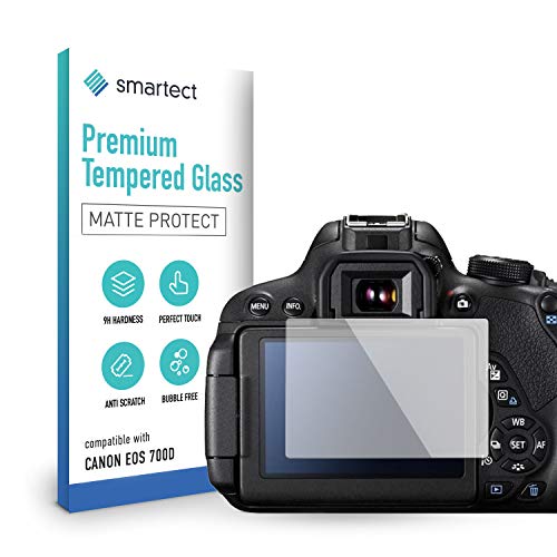 smartect Cristal Templado para Móvil Canon EOS 700D / 750D / 70D / Rebel T5i [MATE] - Protector de pantalla 9H - Diseño ultrafino - Instalación sin burbujas - Anti-huella