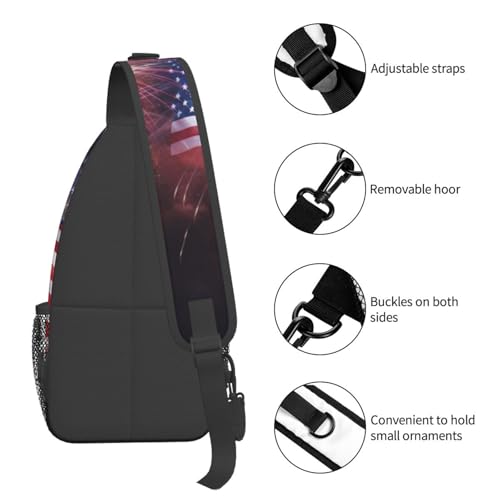 Bolso cruzado de hombro tipo sling para hombre negro miniatura 5