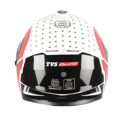 Image of TVS Racing Phantom Series Full Face Dual Visor Helmet for Men | Premium Bike Helmets with ABS Shell, UV Paint | Quick Release System | Aerodynamic Design | DOT & ISI Certified