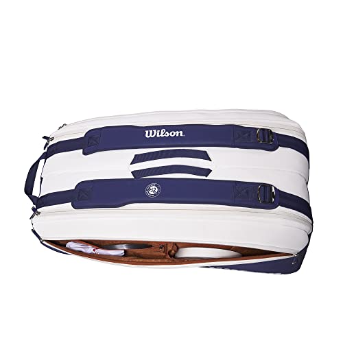 WILSON Roland Garros Super Tour Tennis Racket Bag - Navy/White, Holds up to 9 Rackets - Image 6