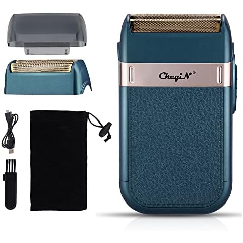 CkeyiN Men's Electric Shavers, Rechargeable Cordless Foil Shaver Razor with Replaceable Foil Head, Multifunction Wet & Dry Use Foil Shaver (Blue) Cover