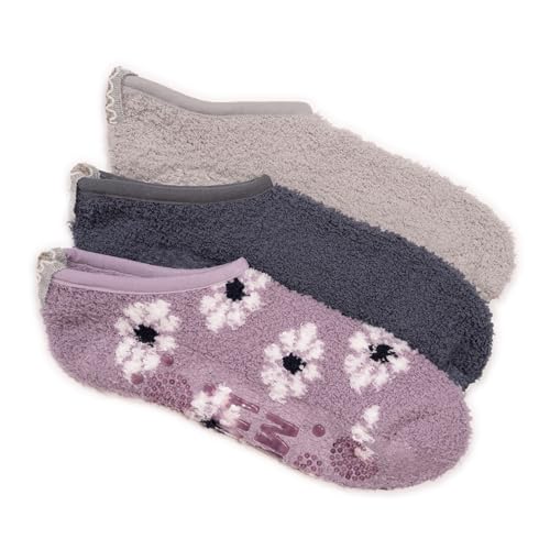 MUK LUKS Womens 3 Pack Low Cut Cozy Socks-Grippers Multi OS
