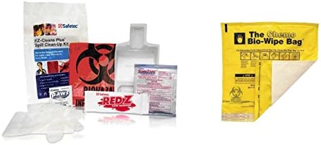 Biohazard Spill Kit with blood and fluids Bio-Wipe cleanup bag, 1 kit